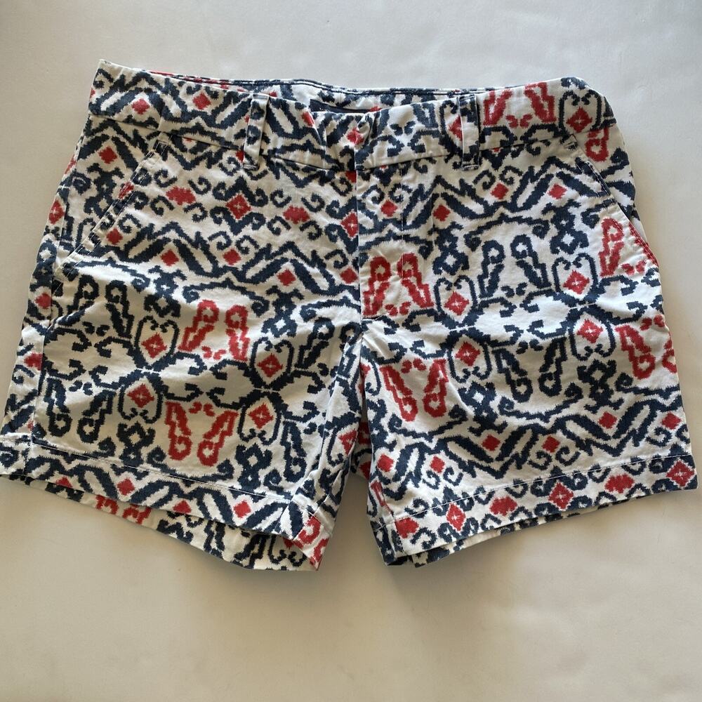 Tommy Hilfiger Womens Size 6 100% Cotton Chino Denim Blue Red White Shorts